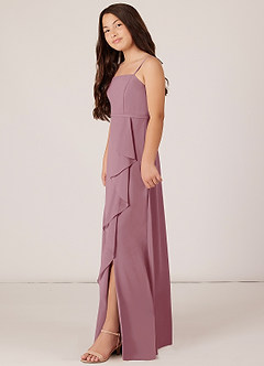 Azazie Kaylee Junior A-Linie Seitliche Cut-Outs Chiffon Kleid Vintage Mauve image3