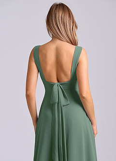 Azazie Beatrice Robes de demoiselle d'honneur Robe Trapèze en Mousseline de soie Encolure en Forme de Cœur Eucalyptus image7