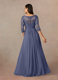 Azazie Hayek Mother of the Bride Dresses Stormy A-Line V-Neck Lace Chiffon Dress image4