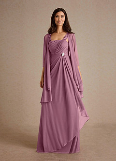 Azazie Clinton Mother of the Bride Dresses Vintage Mauve A-Line Pleated Mesh Dress image5