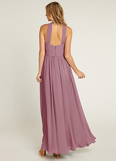 Azazie Jacey Final Sale Vintage Mauve A-Line Pleated Chiffon Dress image2