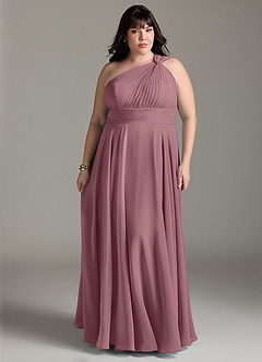 Azazie Charlize Bridesmaid Dresses Amethyst A-Line One Shoulder Chiffon Dress image7