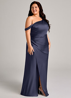 Azazie Madelyn Bridesmaid Dresses Stormy Mermaid One Shoulder Stretch Satin Convertible Dress image11