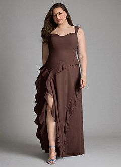 Azazie Sloane Bridesmaid Dresses Ganache A-Line Sweetheart Neckline Chiffon Dress image8