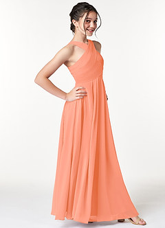 Azazie Kaleigh Junior A-Linie Plissee Chiffon Kleid Agave image3