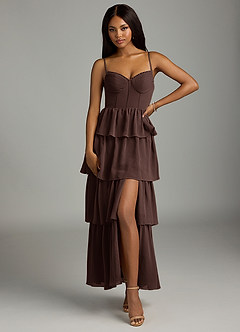 Azazie Kaiden Bridesmaid Dresses Ganache A-Line Sweetheart Neckline Chiffon Dress image1