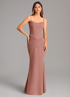 Azazie Sorrel Bridesmaid Dresses Cedar Rose Mermaid Corset Chiffon Dress image2