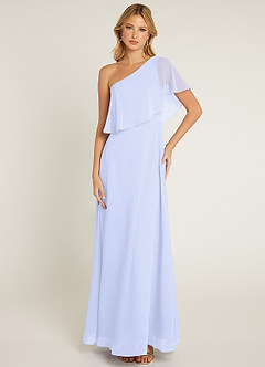 Azazie Lizzy Bridesmaid Dresses Lavender A-Line One Shoulder Chiffon Dress image1