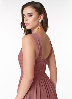 Azazie Zapheira Bridesmaid Dresses Desert Rose A-Line Ruched Chiffon Dress image6