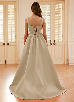 Blakellya Champagner A-Linien-Abendkleid mit Korsett und Stäbchen image2