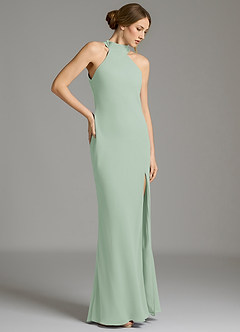 Azazie Cairo Vestidos de damas de honor Vestido de Agave de Gasa de Corte Sirena con Plisado image4