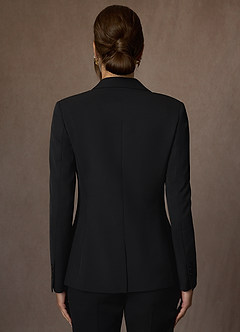 front Charlotte Preto Blazer de trama refinada