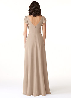 Azazie Omari Bridesmaid Dresses Taupe A-Line Chiffon Dress image5