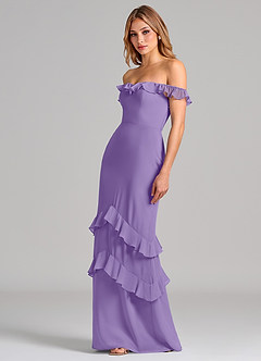 Azazie Marilynn Final Sale Tahiti Mermaid Off the Shoulder Chiffon Dress image6