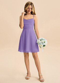 Azazie Bear Junior Tahiti A-Line Pleated Chiffon Dress image3