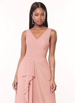 Azazie Julianna Bridesmaid Dresses Rosette A-Line Chiffon Dress image5