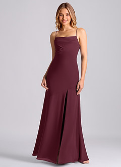 Azazie Grata Bridesmaid Dresses Cabernet Mermaid Pleated Chiffon Dress image3