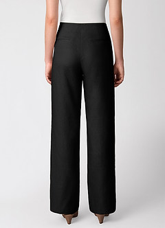 front 100% European Linen Wide-Leg Pants