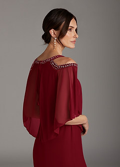 Azazie Junibee Mother of the Bride Dresses Burgundy Sheath Sequins Mesh Dress image5