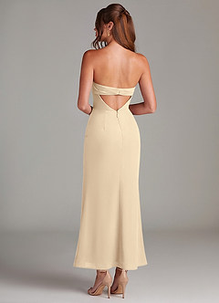 Azazie Leonis Brautjungfernkleider Wandelbar Meerjungfrau-Linie Schulterfrei Chiffon Kleid Champagner image5