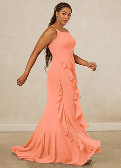 Christian Siriano Bridal for Azazie 1006 Bridesmaid Dresses Sunset Mermaid Ruched Chiffon Dress image13