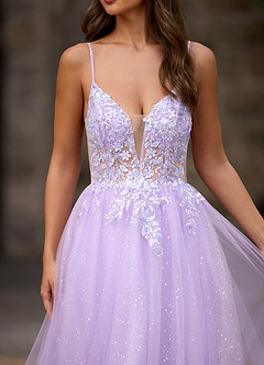 Finesse Purper A-lijn galajurk image6