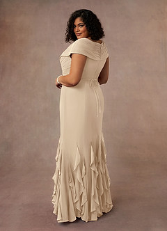 Azazie Bailora Mother of the Bride Dresses Champagne Mermaid Ruched Chiffon Dress image9