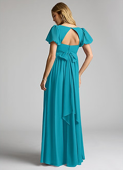 Azazie Madisynn Maternity Bridesmaid Dresses Bow Chiffon Floor-Length Dress image2