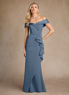 Azazie Laredo Mother of the Bride Dresses Twilight Mermaid Off the Shoulder Stretch Crepe Dress image4