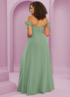 Barbie ♥ Azazie Vestidos de damas de honor Vestido de Matcha de Gasa de Corte en A Convertible con Vestidos sin tirantes image8