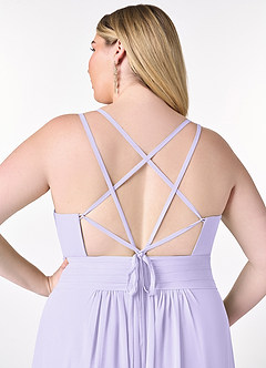 Azazie Farren Bridesmaid Dresses Lilac A-Line Pleated Chiffon Convertible Dress image15