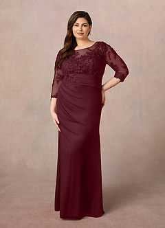 Azazie Fatemah Mother of the Bride Dresses Cabernet Mermaid Scoop Lace Lace Dress image7
