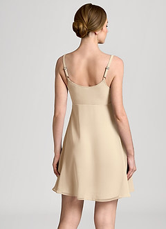 front Minivestido lencero de gasa con lazo