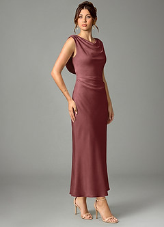 Azazie Kieryn Brautjungfernkleider Meerjungfrau-Linie Plissee Stretch-Satin Kleid Amethyst image3