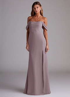 Azazie Saige Bridesmaid Dresses Dusk A-Line Off the Shoulder Chiffon Convertible Dress image3
