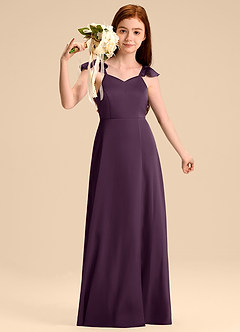 Azazie Everett Junior Klä av A-Line i Stretch Satin Rosett image5