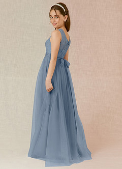 Azazie Georgette Junior A-Linie Spitze Tüll Kleid Zwielichtviolett image2