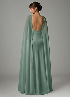 Azazie Stefania Robes de demoiselle d'honneur Robe Trapèze en Satin extensible Sauge D'argent image4