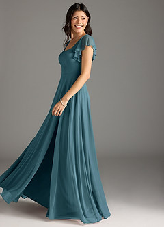 Azazie Bondi Bridesmaid Dresses Bermuda A-Line Ruched Mesh Dress image7