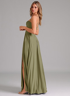 Azazie Tyla Robes de demoiselle d'honneur Robe Trapèze en Satin extensible Encolure en Forme de Cœur Pistache image7