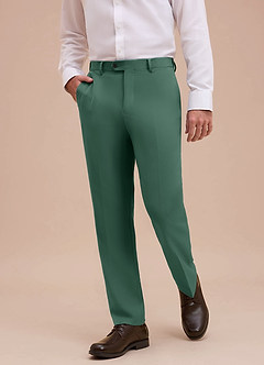 front Ethan Eucalyptus Refined Weave Dress Pants