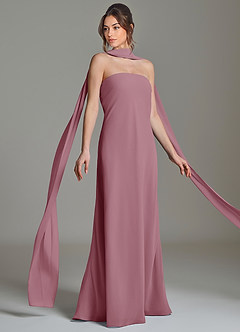 Azazie Ilana Bridesmaid Dresses Vintage Mauve A-Line Strapless Chiffon Dress image5