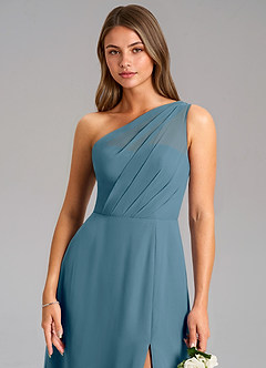 Azazie Phaedra Bridesmaid Dresses Bermuda A-Line One Shoulder Chiffon Dress image8