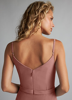 Azazie Summer Bridesmaid Dresses Cedar Rose Mermaid Scoop Cowl Chiffon Dress image6