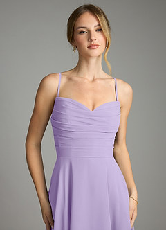 Azazie Ayla Abiti da Damigella Abito A-Line in Chiffon Scollo a Cuore Lilla image3