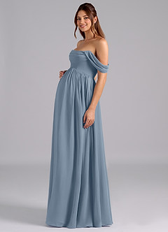 Azazie Saige Maternity Bridesmaid Dresses A-Line Pleated Chiffon Floor-Length Dress image5