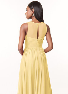 Azazie Nina Bridesmaid Dresses Butter A-Line Pleated Chiffon Dress image3