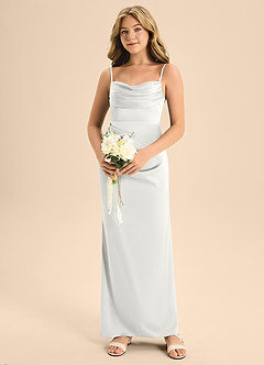 Azazie Mai Junior White A-Line Sweetheart Neckline Stretch Satin Dress image4