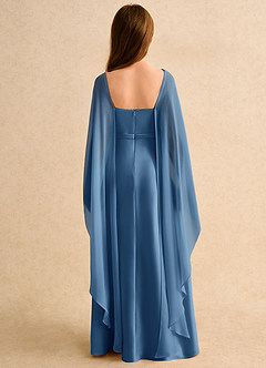 Azazie Fishie Girls Formal Blumenmädchenkleider A-Linie Matte Satin Kleid Zwielichtviolett image2