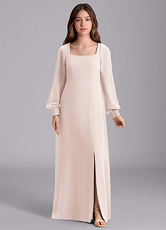 Azazie Bondi Junior Klänning av A-Line i Chiffong Blouson image7